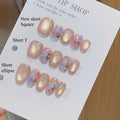 Crystal Glow Handmade Press-On Nails | Removable, Reusable